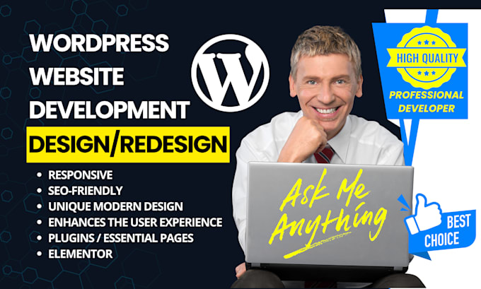 Gig Preview - Do wordpress website development website design redesign wordpress