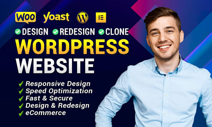 Gig Preview - Design wordpress website, redesign website, clone, wordpress website development