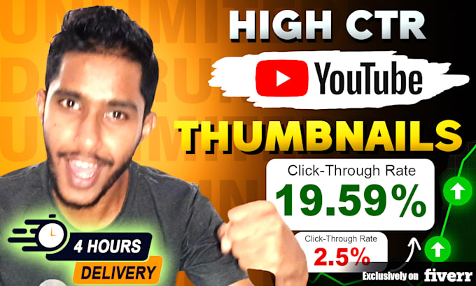 Gig Preview - Design an amazing, high CTR youtube thumbnail in 4 hours