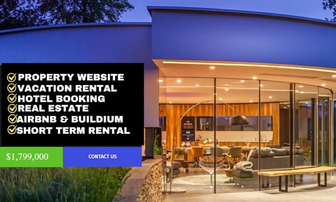 Gig Preview - Do property management real estate website hotel booking vacation rental website