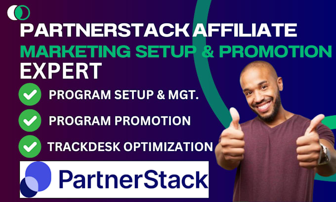 Gig Preview - Setup partnerstack affiliate marketing program promotion website integration