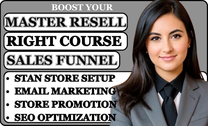 Gig Preview - Promote master resell rights course email marketing campaign salesfunnel ubc dwa