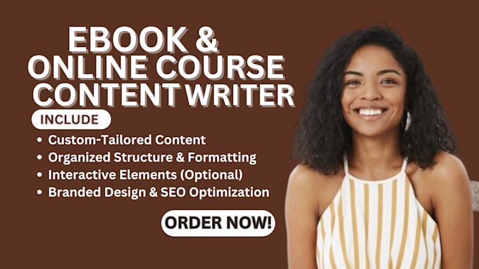 Gig Preview - Create ebook online course content, digital course, ebook rewriting