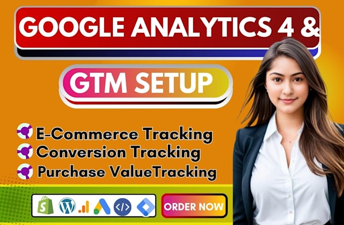 Gig Preview - Google analytics 4 setup, ads conversion tracking,ga4 ecommerce tracking GTM