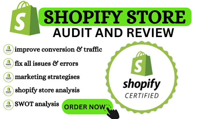 Gig Preview - Audit, review and optimize shopify store to improve sales