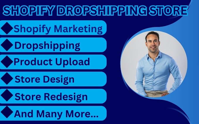 Gig Preview - Design shopify dropshipping store shopify product dropshipping shopify marketing