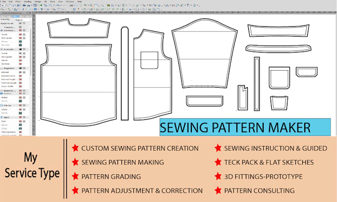 Gig Preview - Custom sewing pattern maker, cad grading, PDF, dxf for clothing projects