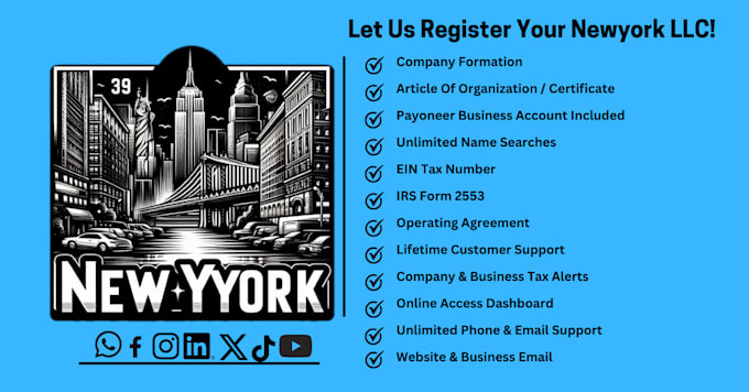 Gig Preview - Form new york llc fast reliable affordable efforless