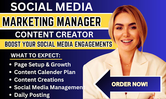 Gig Preview - Be your social media marketing content creator, facebook meta instagram manager