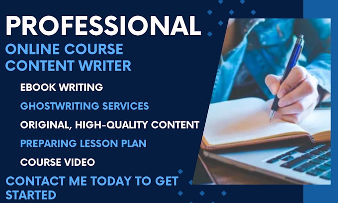 Gig Preview - Professionally write your online course content ebook ghostwriting