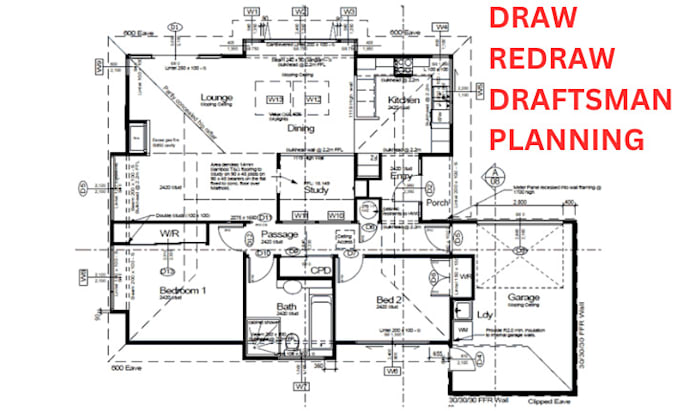 Gig Preview - Be your draftsman architecture design, draw house plan floor plan