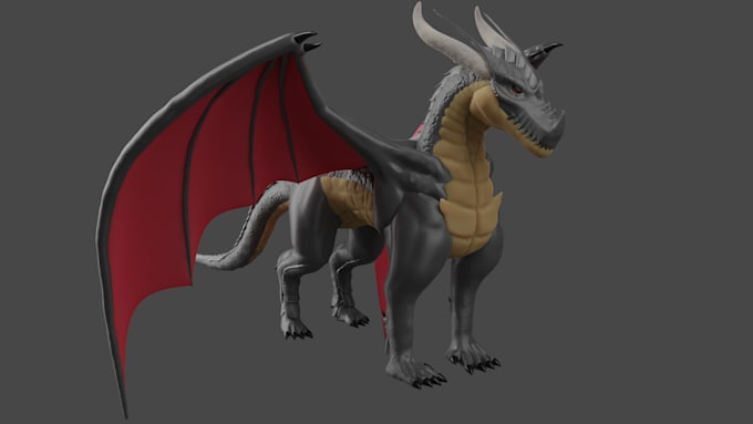 Gig Preview - Do custom 3d dragon model monster model 3d creature 3d printing 3d dinosaur