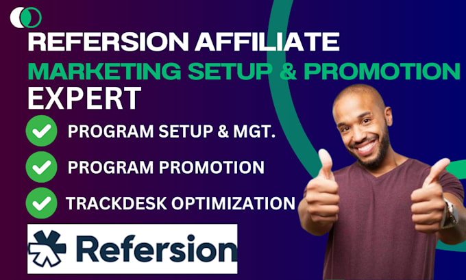 Gig Preview - Setup refersion affiliate marketing program landing page design tracking script