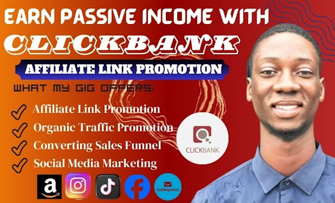 Gig Preview - Clickbank affiliate link promotion, affiliate link, referral link