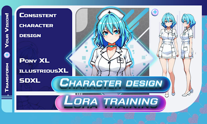 Gig Preview - Train and design a lora for your game or visual novel