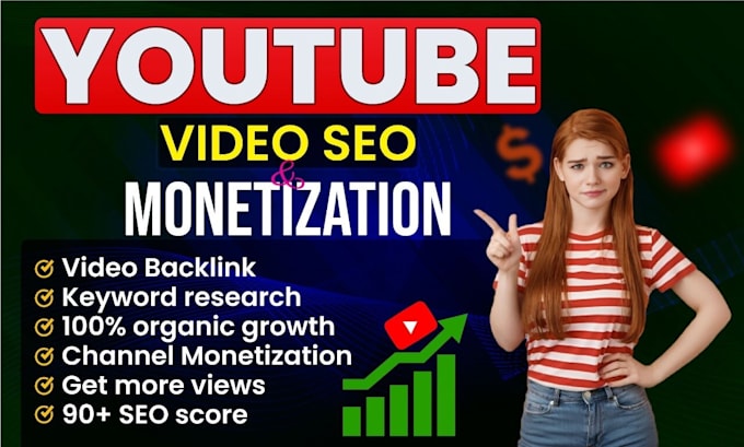 Gig Preview - Spcialist youtube vedio SEO for ranking top page