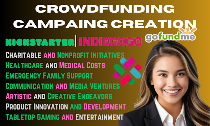 Gig Preview - Do crowdfunding campaign creation on kickstarter campaign indiegogo gofundme