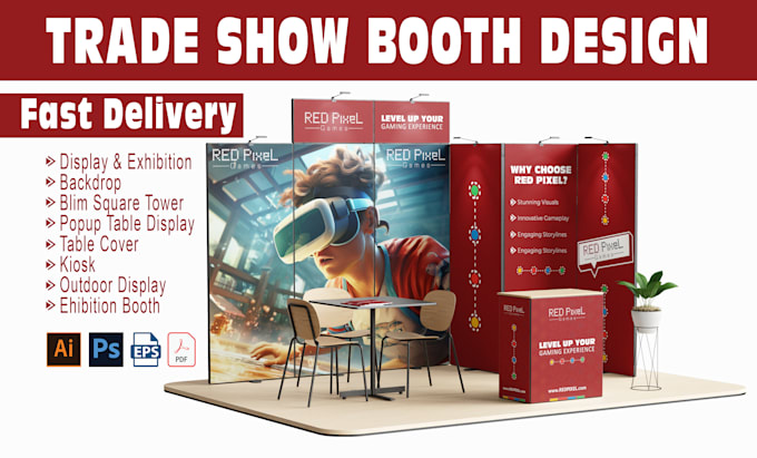 Gig Preview - Design exhibition booth and kiosk, backdrop exhibition stand