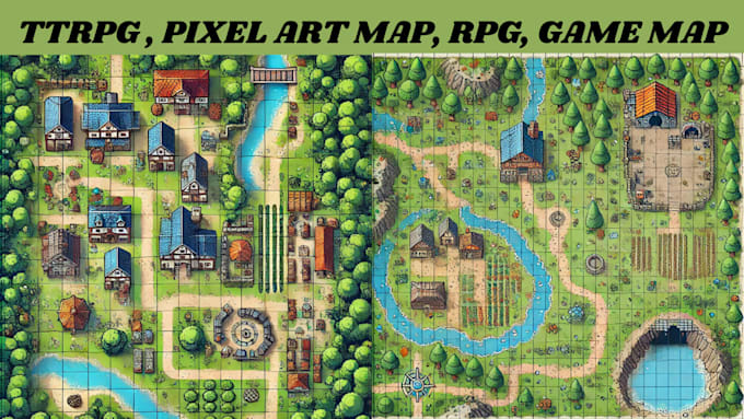 Gig Preview - Design pixel art map, ttrpg, game environment, pixel art backgrounds, pixel gif