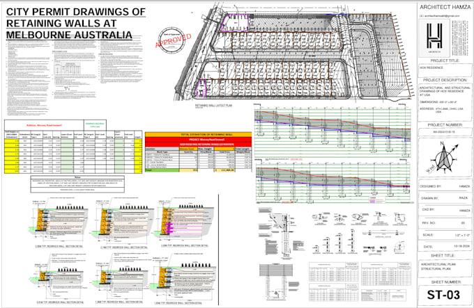 Gig Preview - Design retaining walls, site plan, grading drainage driveway plans for permits