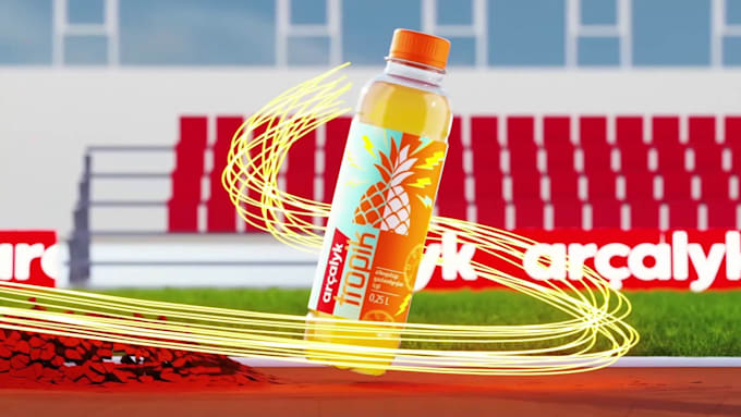 Gig Preview - Do 3d beverage animation 3d soda drink animation 3d bottle design 3d beverage