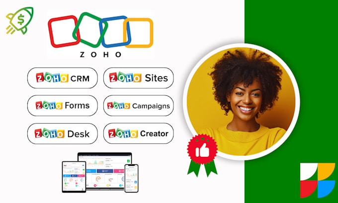 Gig Preview - Setup zoho crm, zoho forms, zoho campaigns, zoho desk, zoho creator, zoho sites