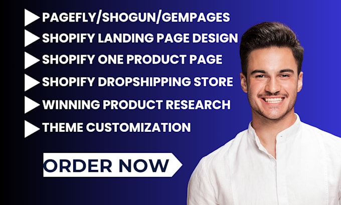 Gig Preview - Set up or design shopify page with pagefly, shogun, gempages, one product store