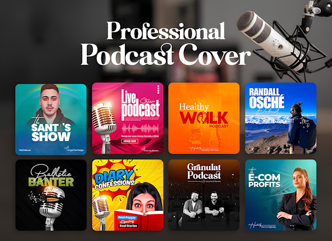 Gig Preview - Make unique podcast cover, podcast artwork and podcast logo design