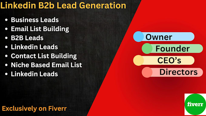 Gig Preview - Do b2b lead, sales lead, influencer lead, for any industries