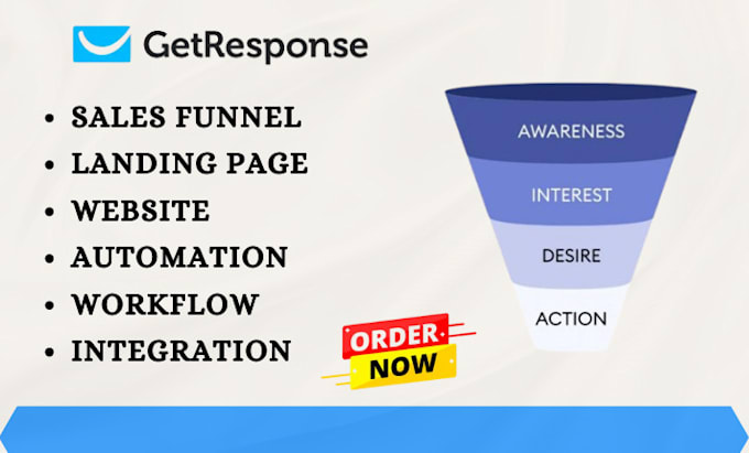 Gig Preview - Getresponse sales funnel landing page automation getresponse