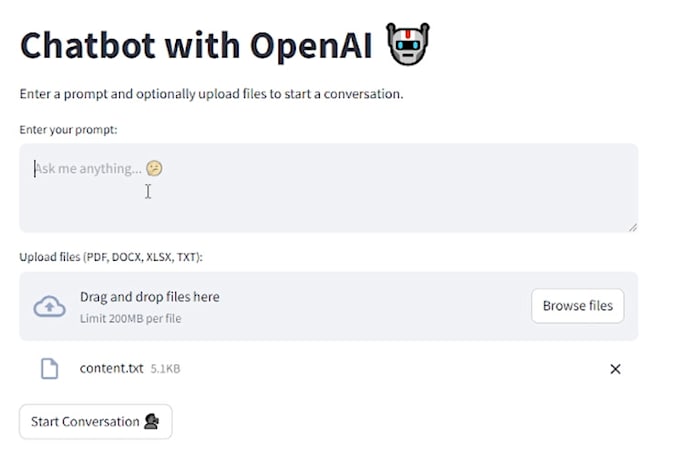 Gig Preview - Create openai or gpt3 or chatgpt or llm model app for you