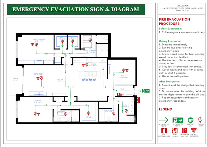 Gig Preview - Design a professional custom fire emergency evacuation plan for your floor plan