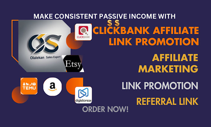 Gig Preview - Clickbank affiliate link promotion referral link affiliate link promotion