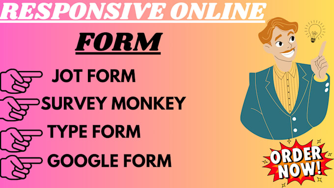 Gig Preview - Design responsive online form quiz survey using jotform, google forms, typeform