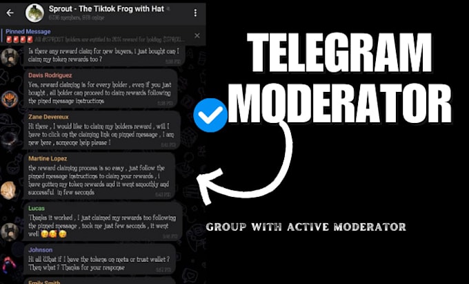 Gig Preview - Do telegram promotion with 24 7 moderation, 7day ads, and community growth