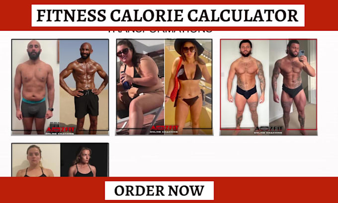 Gig Preview - Build fitness gym health calculator, bmi calories calculator bmr calculator