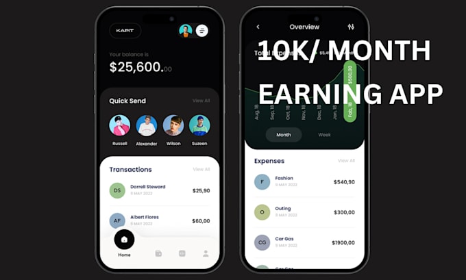 Gig Preview - Build earning app, sales earning app, android app passively, money app