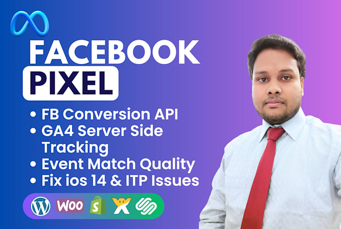 Gig Preview - Setup meta facebook pixel, conversion API, and  ga4 server side tracking via GTM