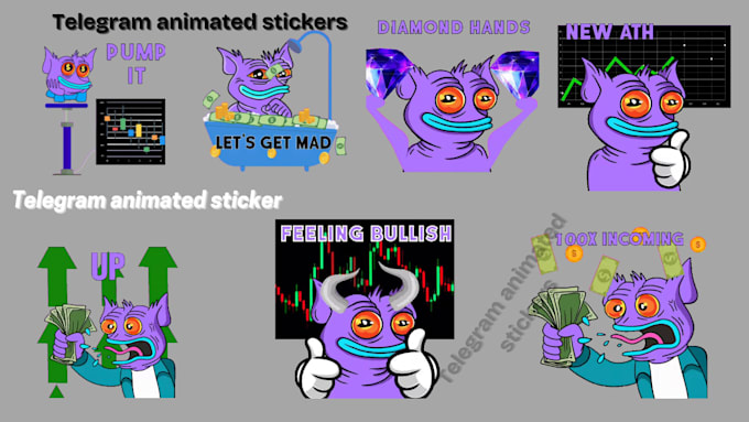 Gig Preview - Do telegram animated sticker for crypto meme project, sticker design