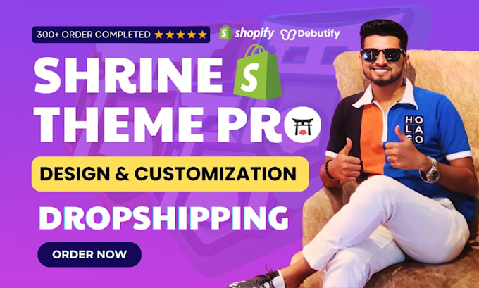 Gig Preview - Design a unique branded shopify dropshipping store using shrine pro theme