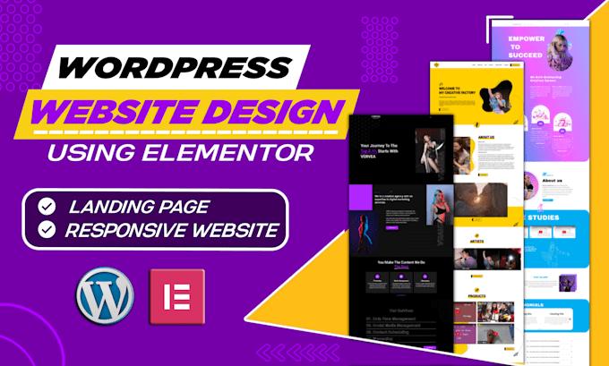 Gig Preview - Build your wordpress website design using elementor page builder