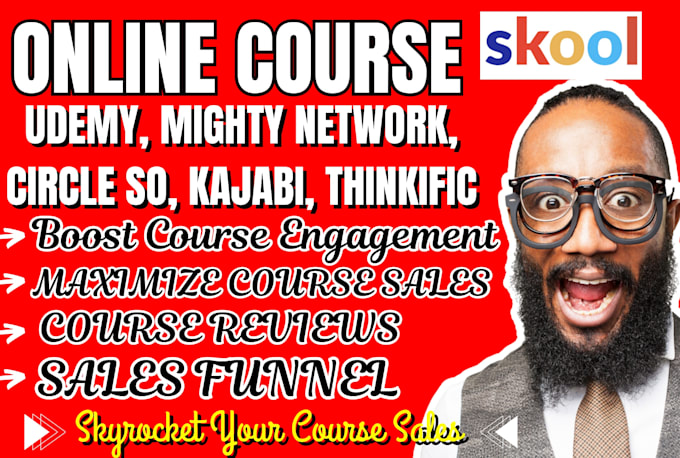 Gig Preview - Advertise udemy course promotion mighty network circle so kajabi promotion