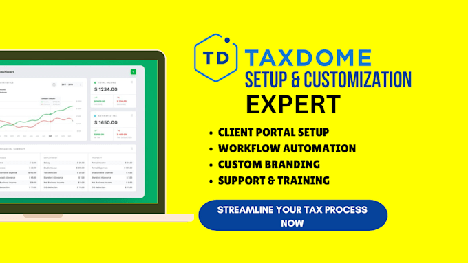 Gig Preview - Set up taxdome suitedash CRM tax practice pipeline and client portal workflow