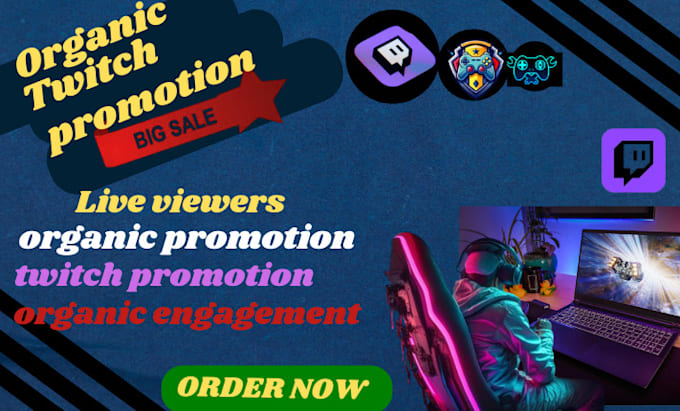 Gig Preview - Do organic twitch promotion to gain active audience