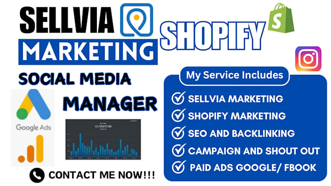 Gig Preview - Sellvia store dropshipping high ticket sellvia shopify marketing and promotion