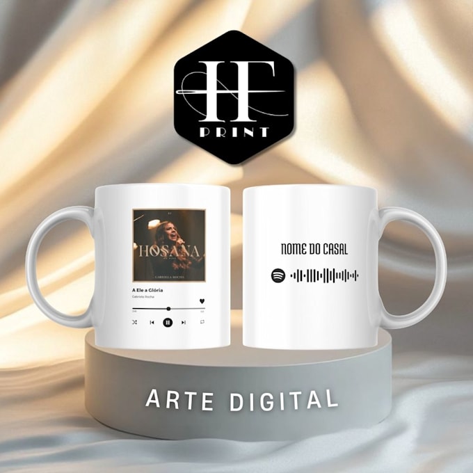 Gig Preview - Create digital art for mugs in the spotify theme