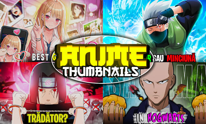 Gig Preview - Make 2 viral attractive anime thumbnails for youtube