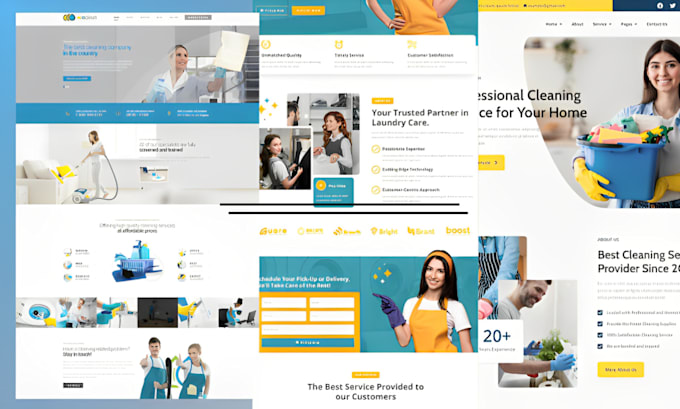 Gig Preview - Design home cleaning,office cleaning,service website