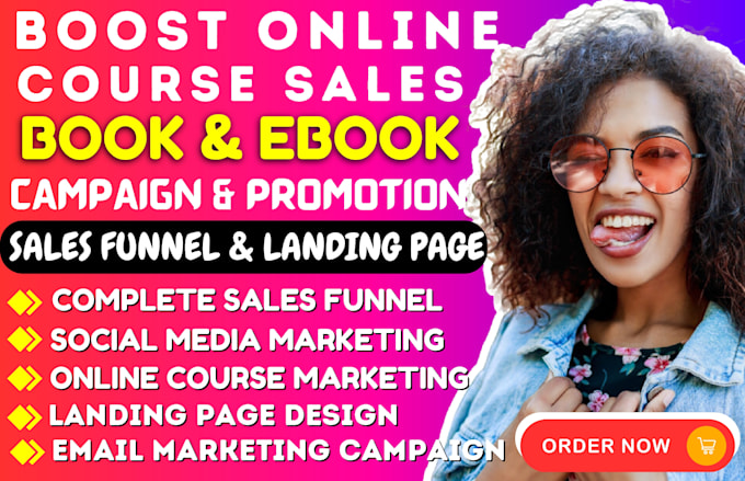 Gig Preview - Do online course promotion, ebook, book marketing ebook sales funnel amazon book