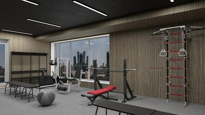 Gig Preview - Design gym house, hotel, lounge, tiny house, interior design, 2d, 3d floor plan